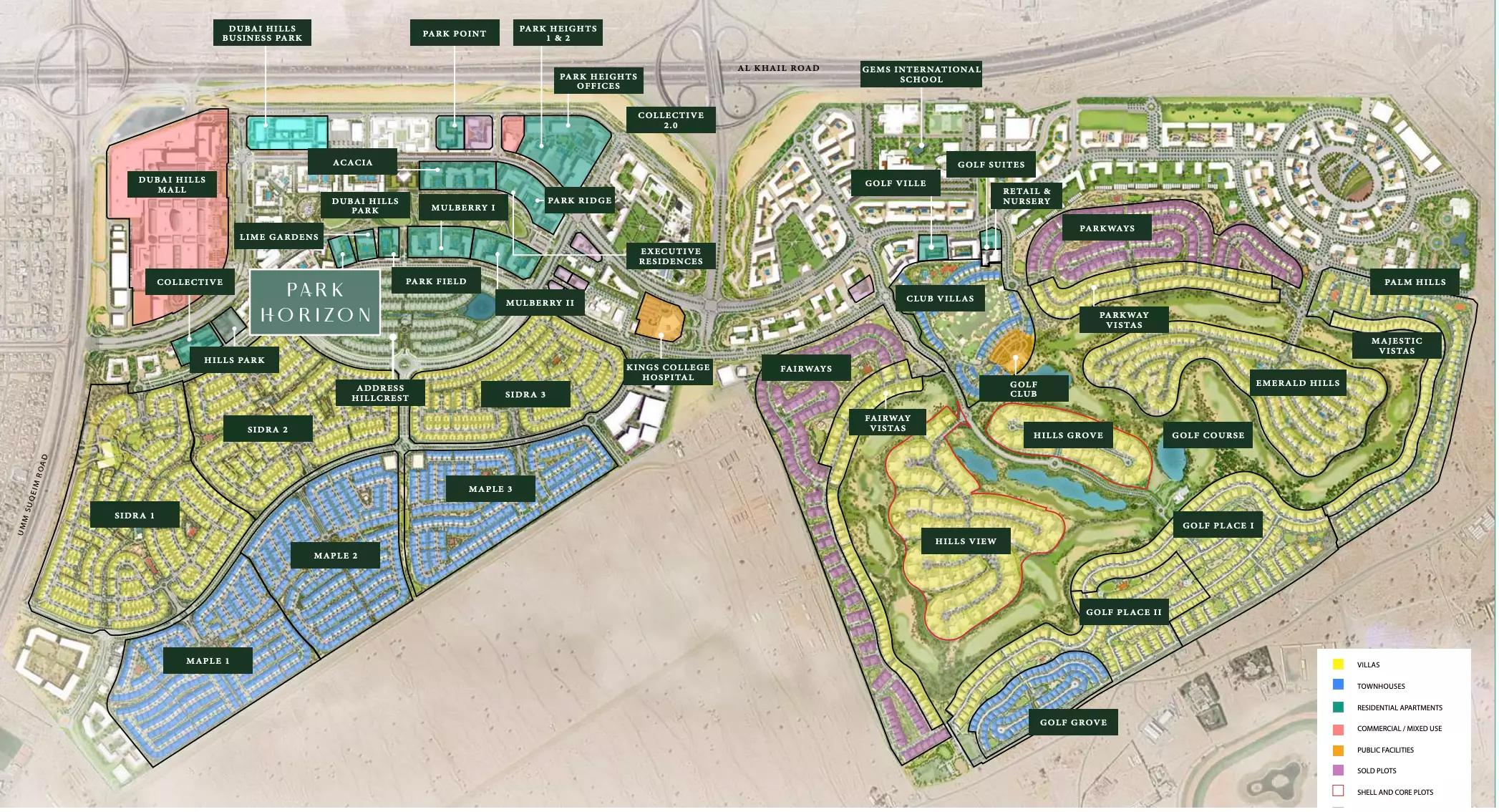 Park Horizon master plan layout, Dubai Hills Estate, Dubai