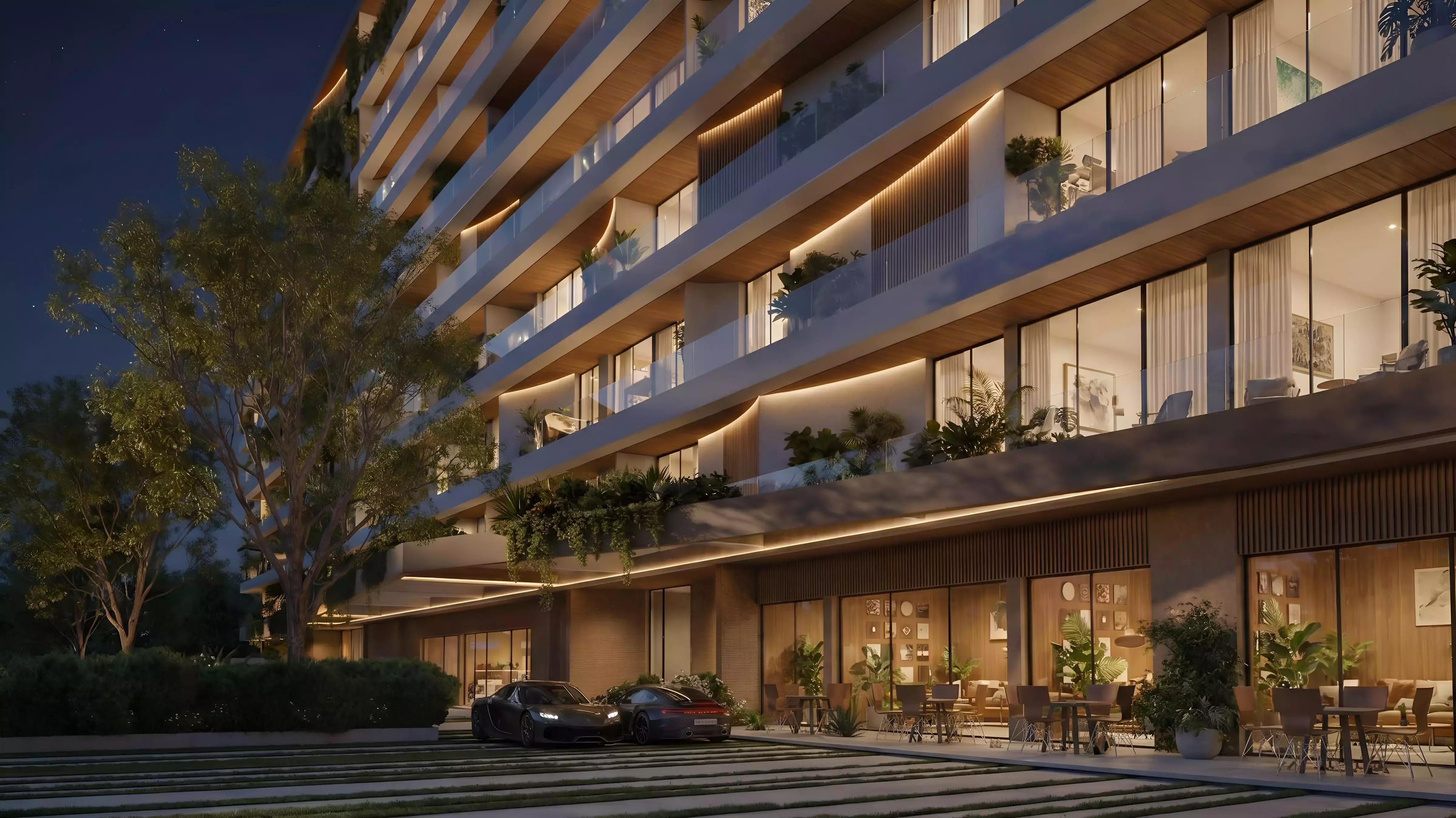 Shore at Lunaya Terraces amenity deck view, Jebel Ali, Dubai