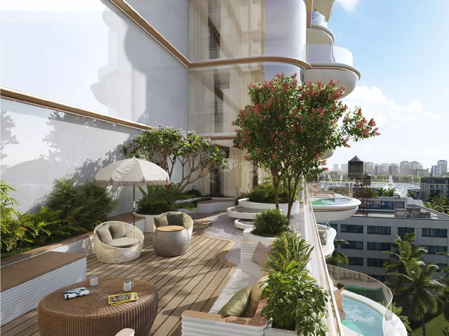 Beach Walk Residence Phase 3 landscaped gardens, Dubai Islands