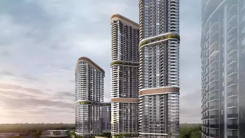Sobha Skyscape Altius tower exterior view, Sobha Hartland II, Dubai