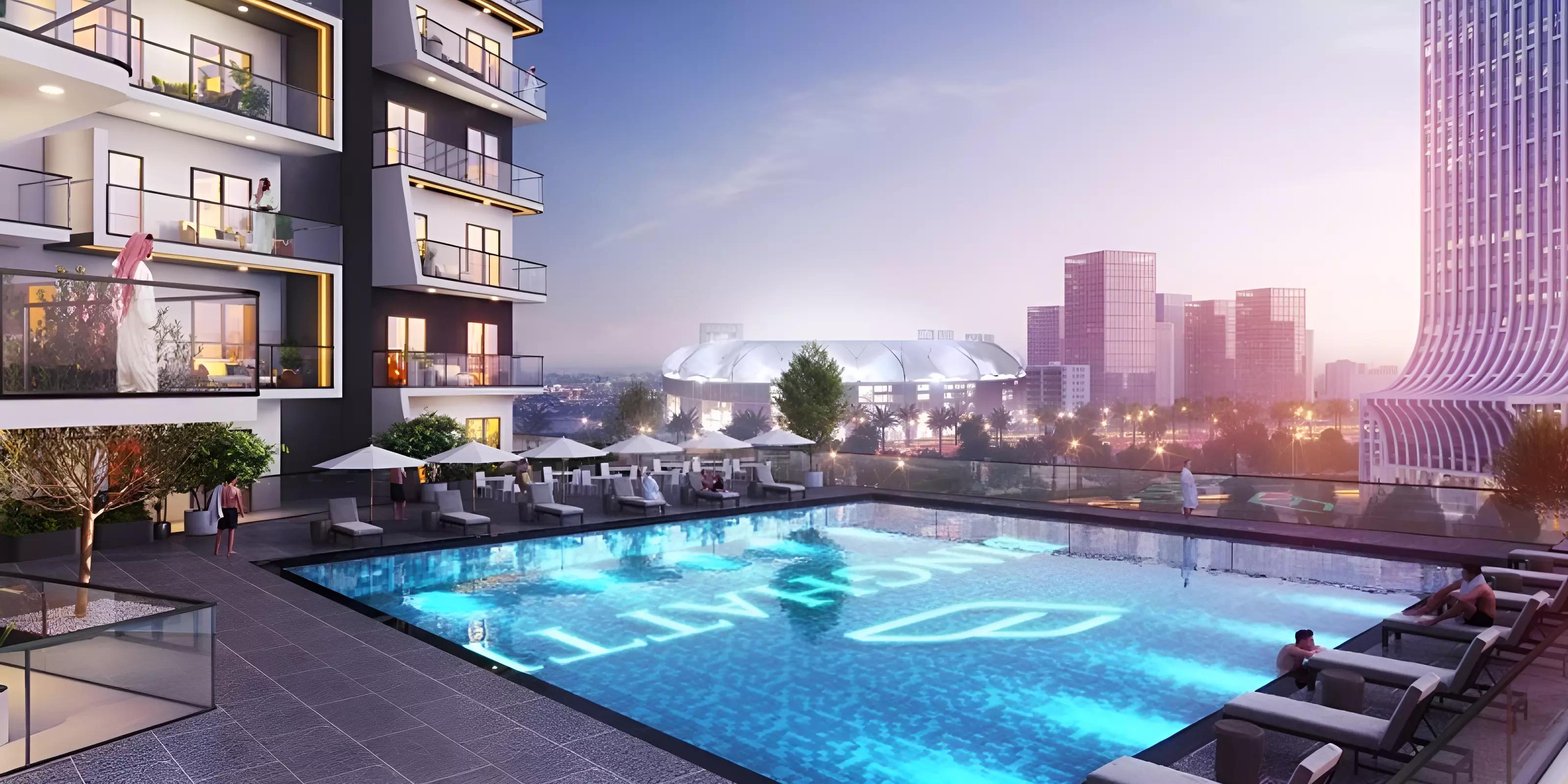 Binghatti Luna balcony and apartment unit view, JVC