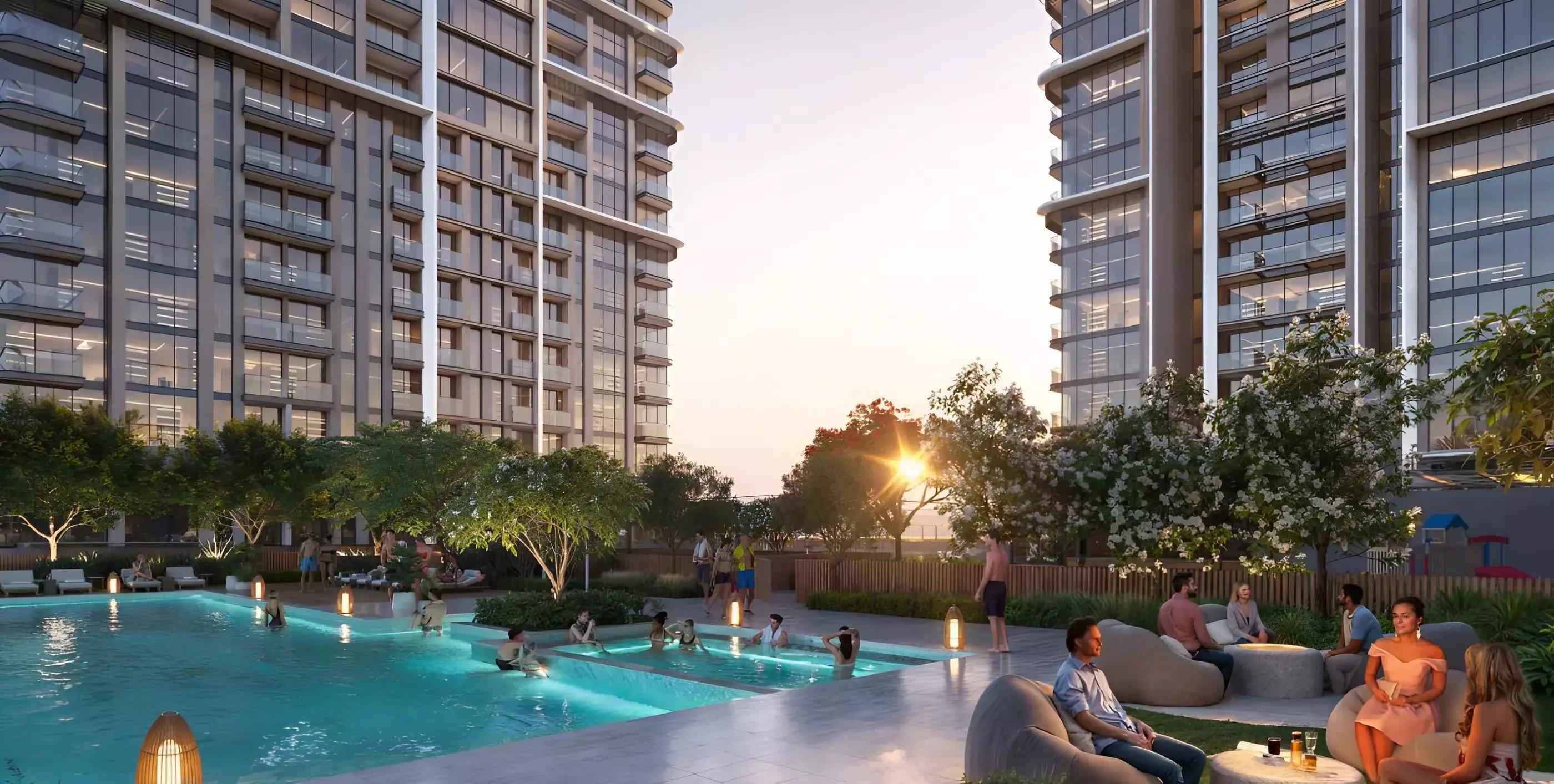 Altura residential tower street-level view, Waada by Bahria Town