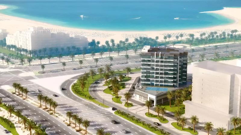 Sea View Residence Club House exterior facade on Dubai Islands