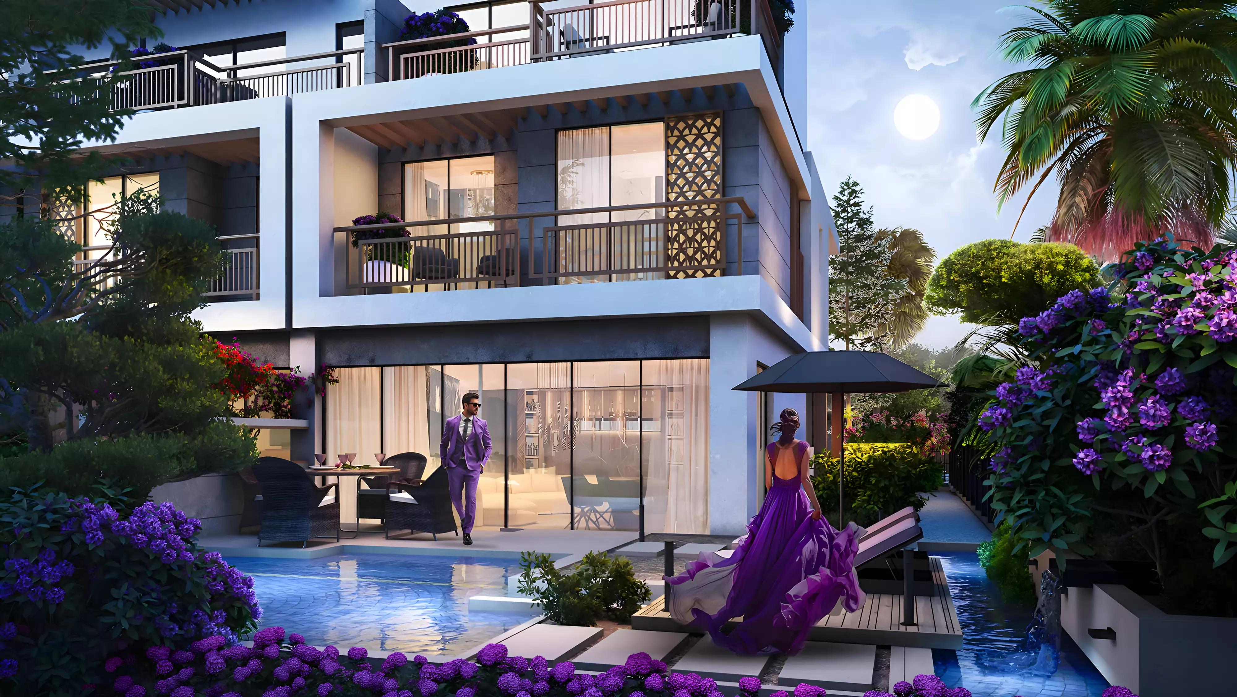 Violet 4 townhouse bedroom interior, Damac Hills 2, Dubai