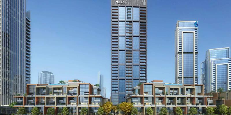Peninsula One residential tower exterior, Business Bay, Dubai