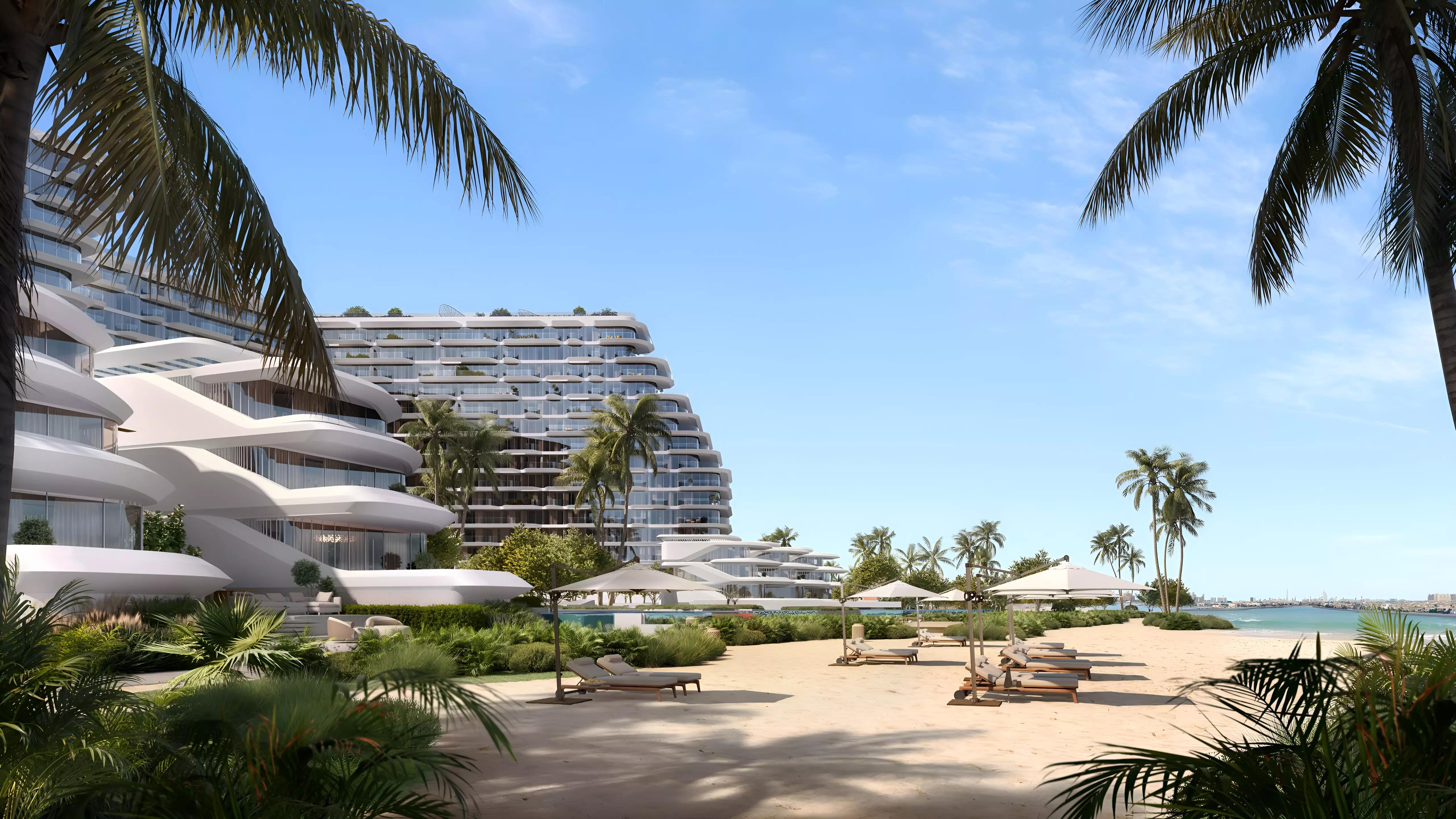 Exterior view of Bella by Passo villas on Palm Jumeirah, Dubai