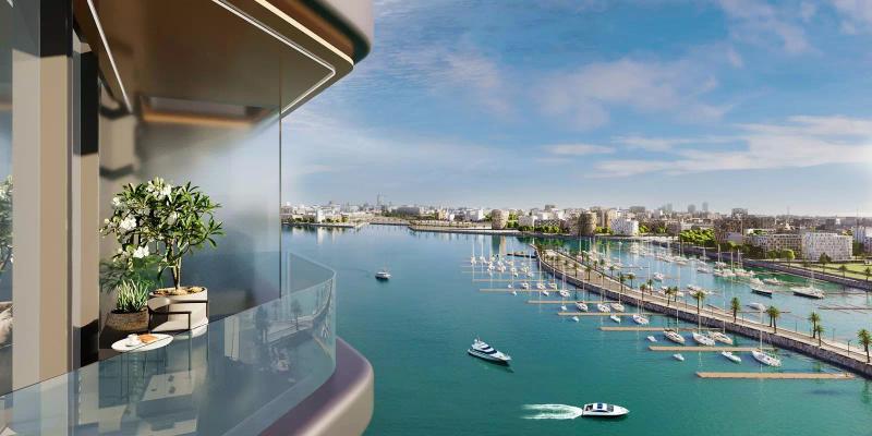 Nautica by Select Group tower exterior view, Dubai Maritime City