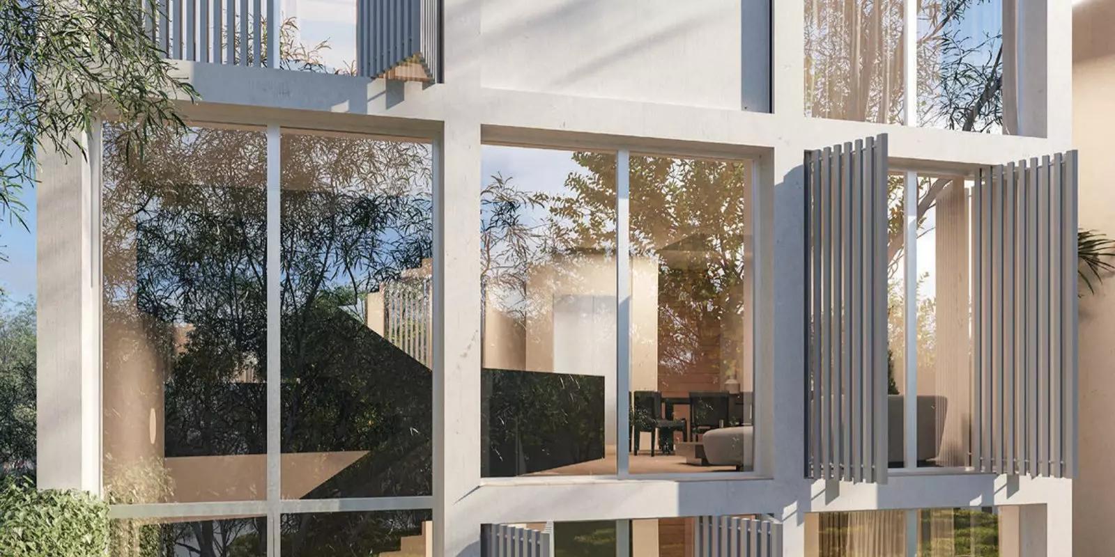 Ixora Villas facade and driveway view, Al Barari, Dubai