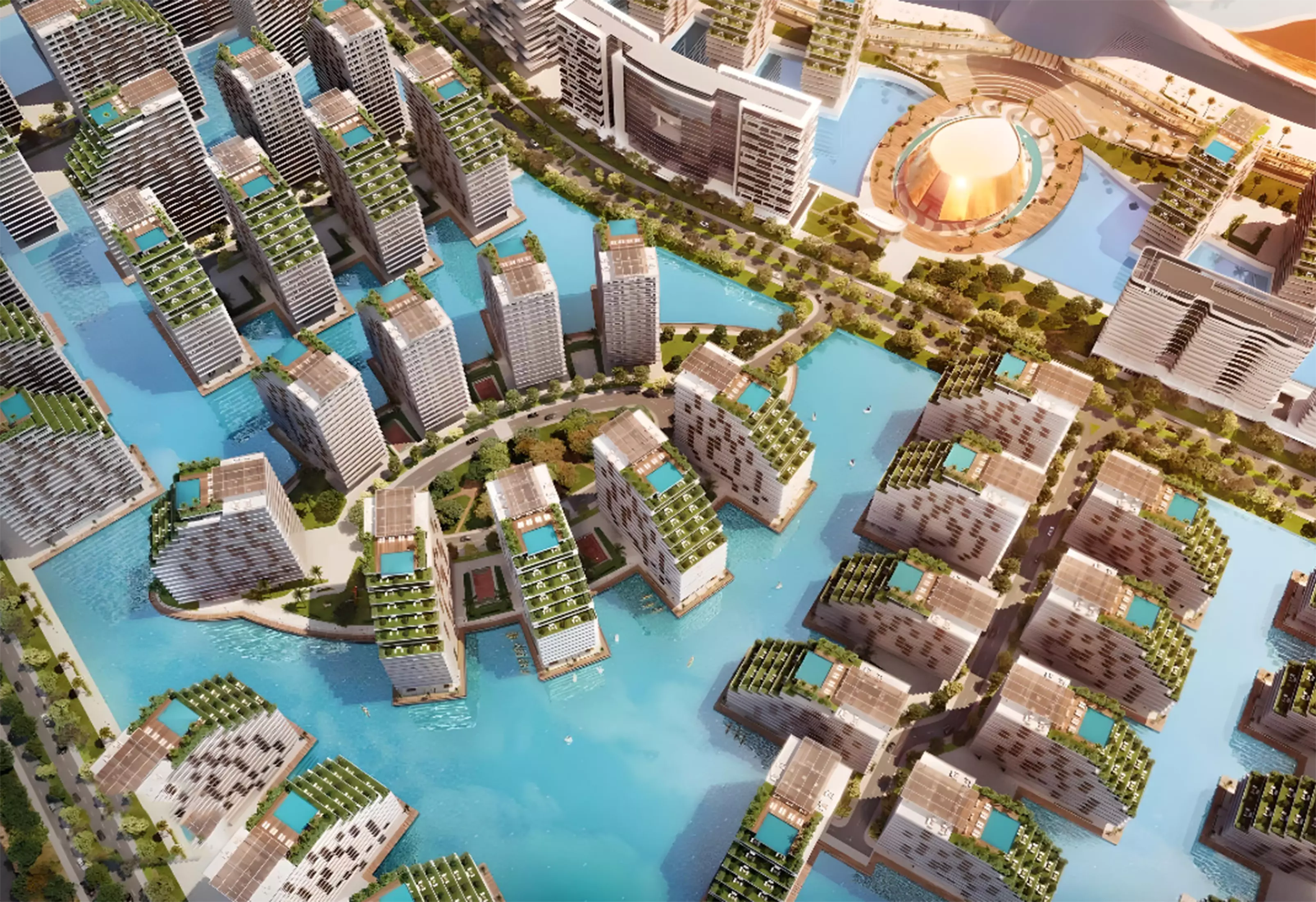 Azizi Venice 14 development view, Dubai South