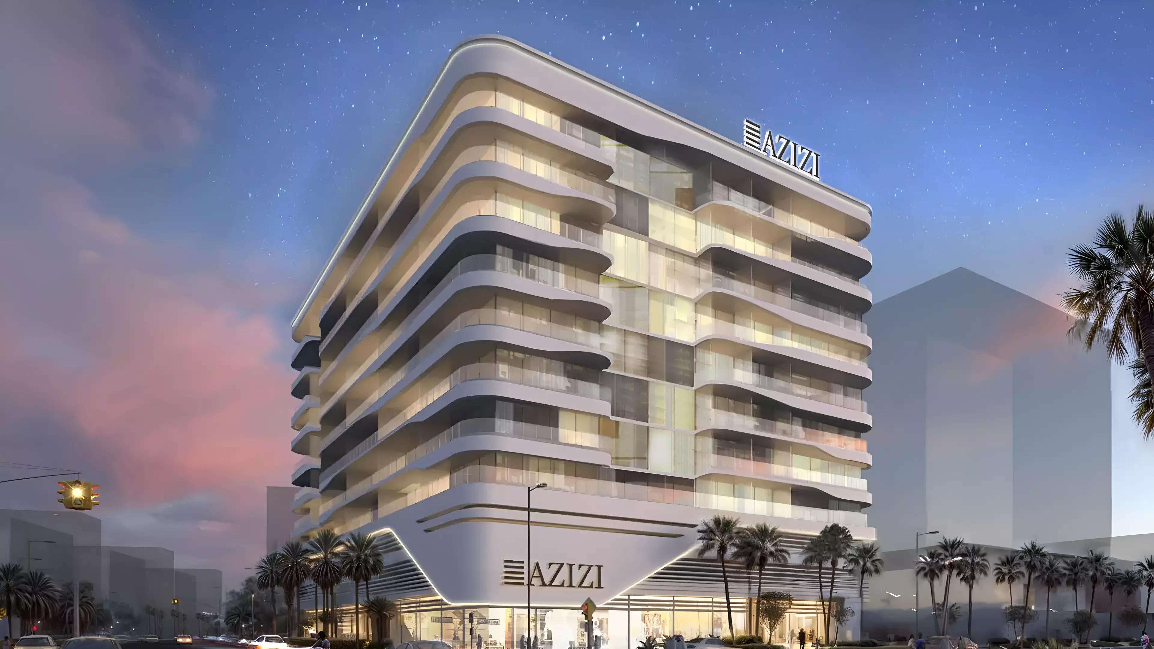 Azizi Raffi building facade and entrance, Al Furjan, Dubai