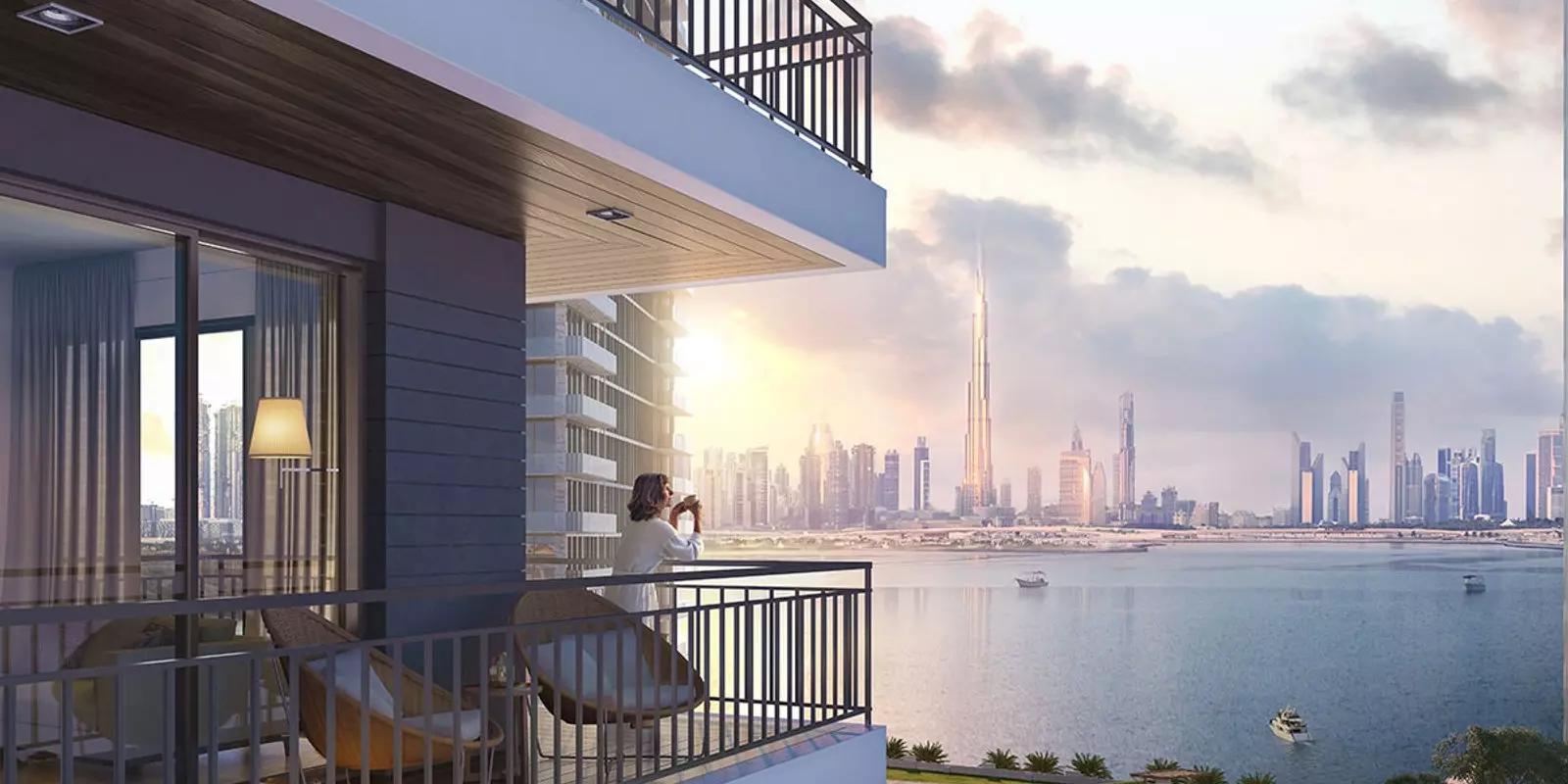 Island Park Phase 2 building facade and landscaping, Dubai Creek Harbour