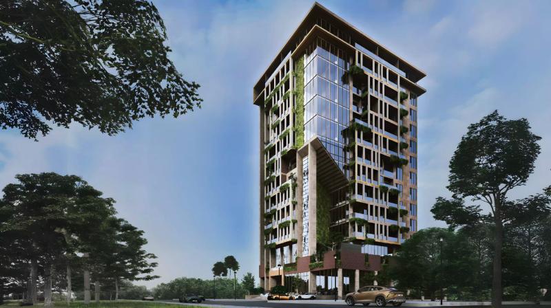 Amazonia tower exterior view under construction, Al Jaddaf, Dubai