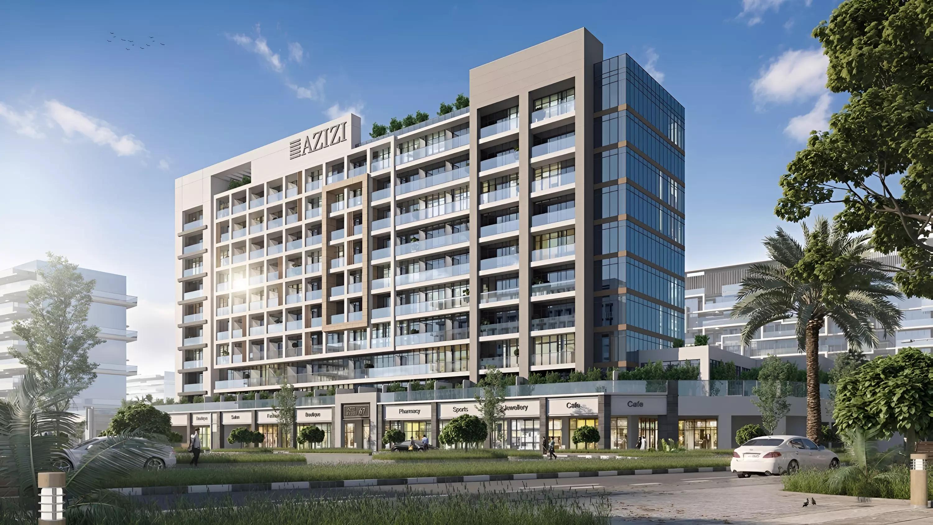 Azizi Riviera 67 building exterior at Meydan One, Dubai