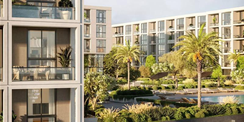 Terrazzo Residences exterior facade view, Jumeirah Village Circle, Dubai