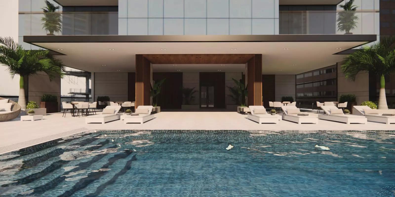 Royal Regency exterior architectural detail, Business Bay, Dubai