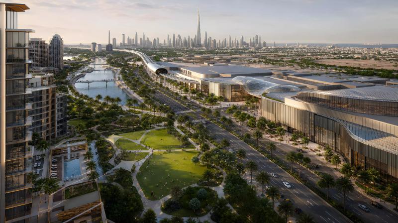 Valia Tower exterior facade at Dubai Creek Harbour, Emaar