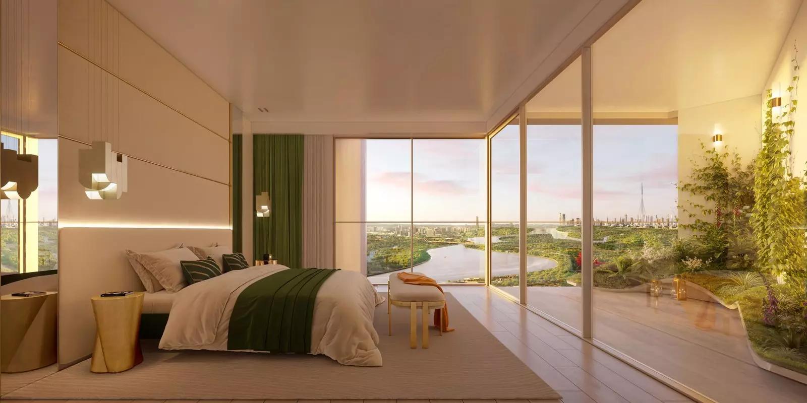 Regalia By Deyaar bedroom with built-in wardrobes, Business Bay