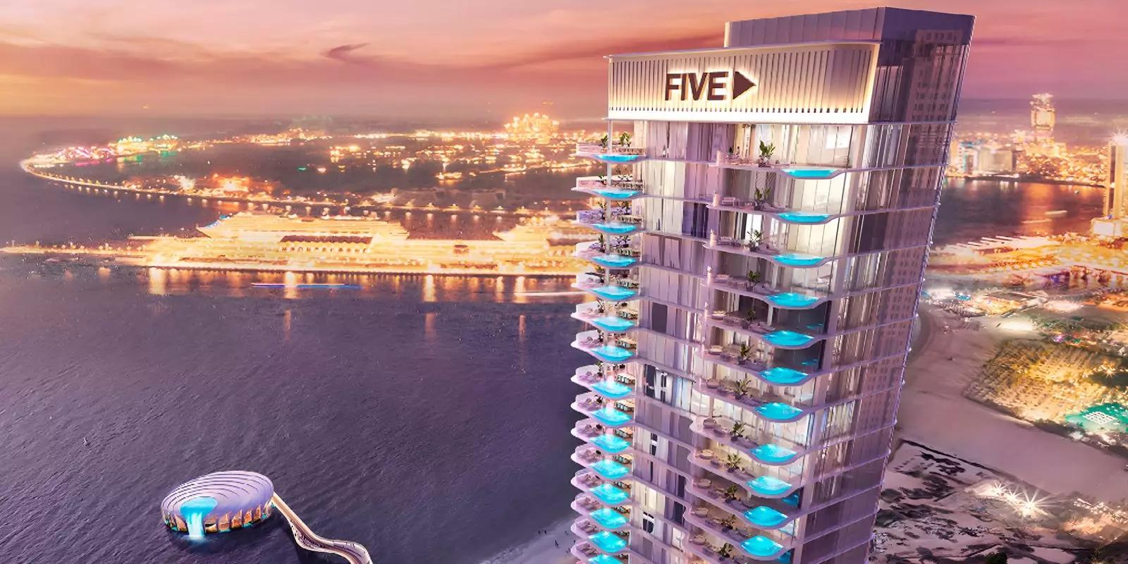 Sensoria at Five Luxe residential facade detail, JBR, Dubai