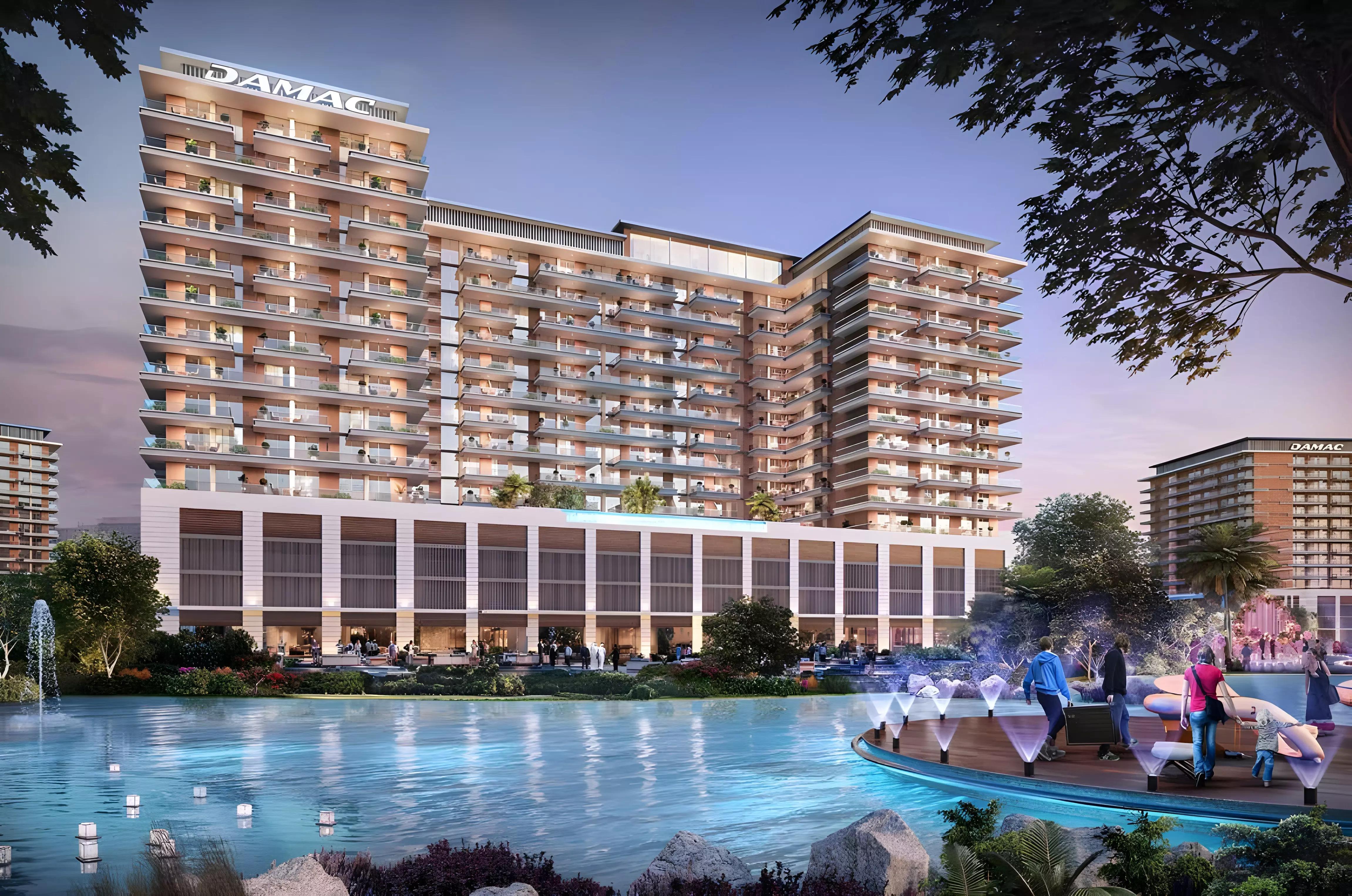 Damac Riverside Views Royal 1 landscaped gardens and walkway, DIP 2, Dubai