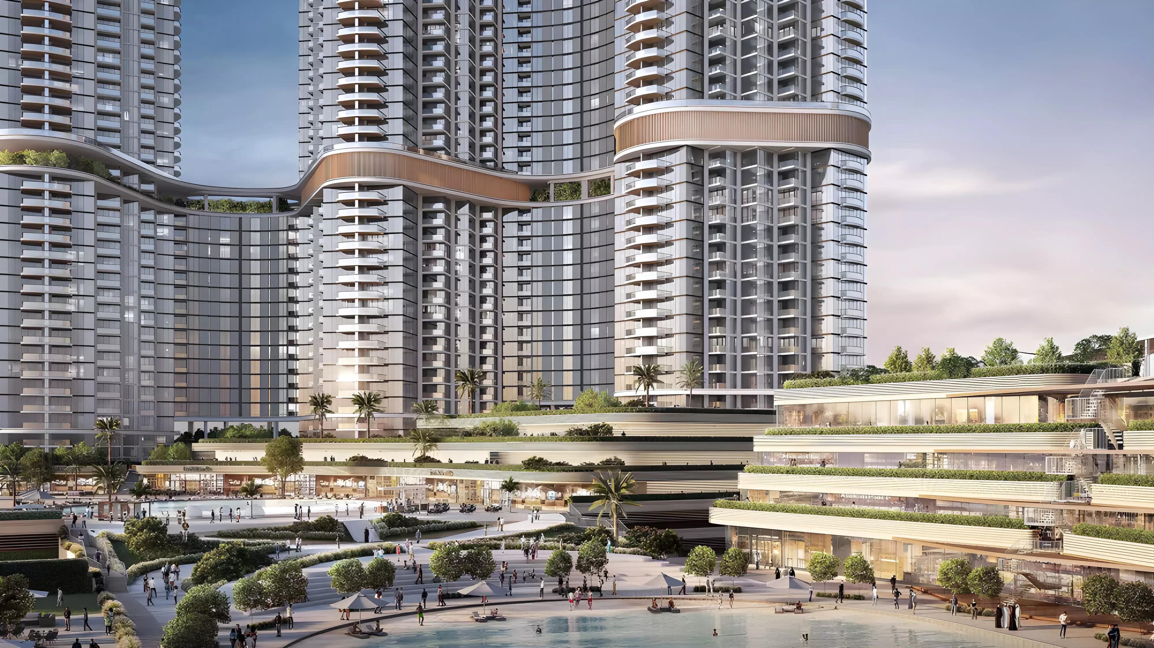 Skyscape residential tower exterior at Sobha Hartland II, Dubai
