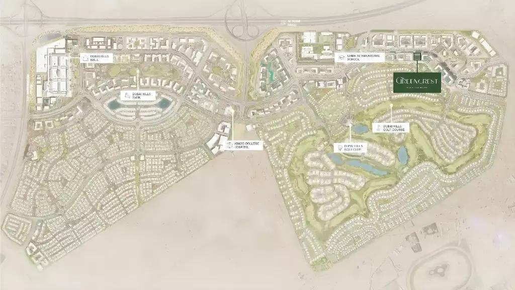 Greencrest master plan layout within Dubai Hills Estate, Dubai