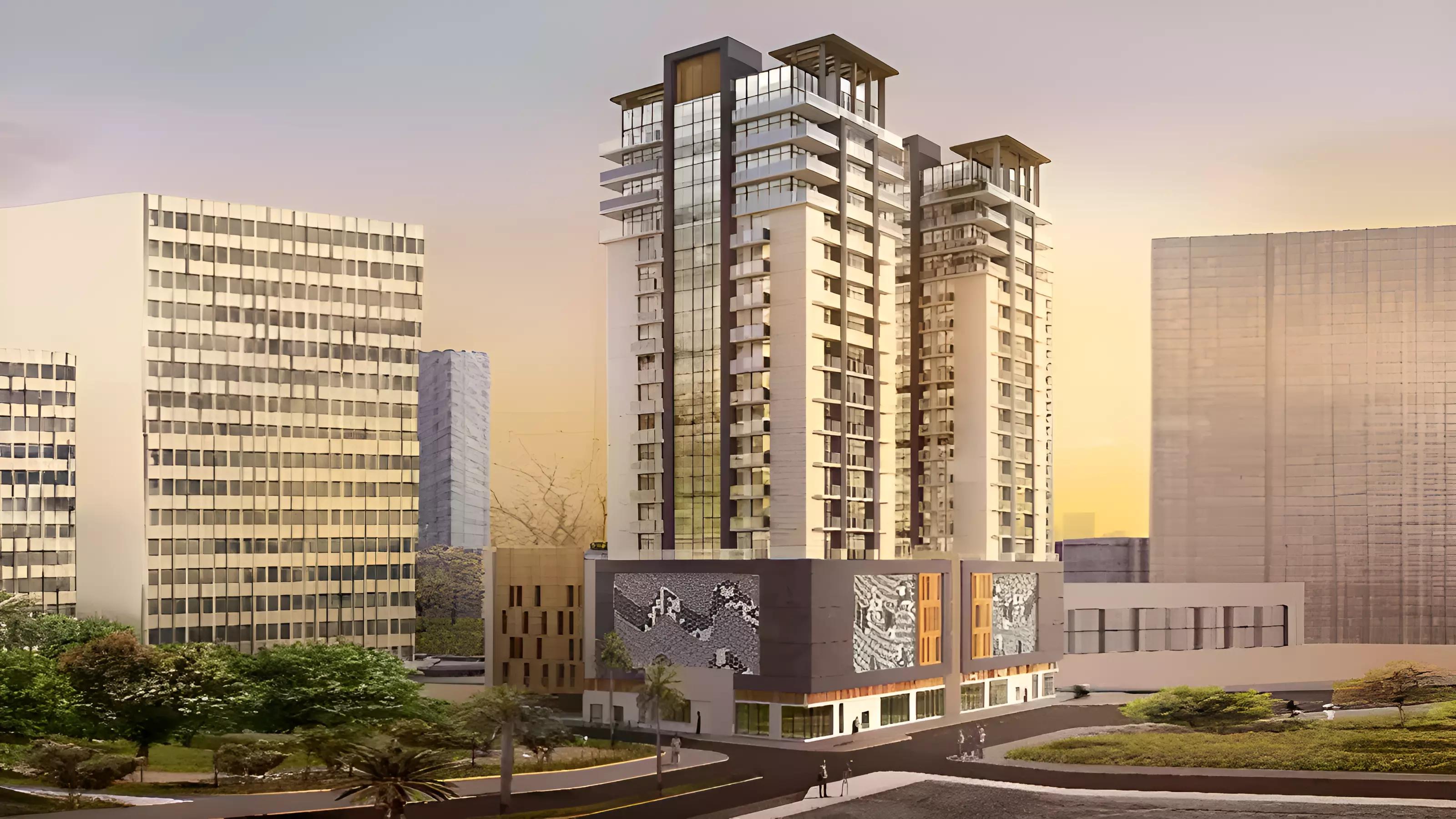 7 Park Central apartment building exterior in JVC District 17, Dubai