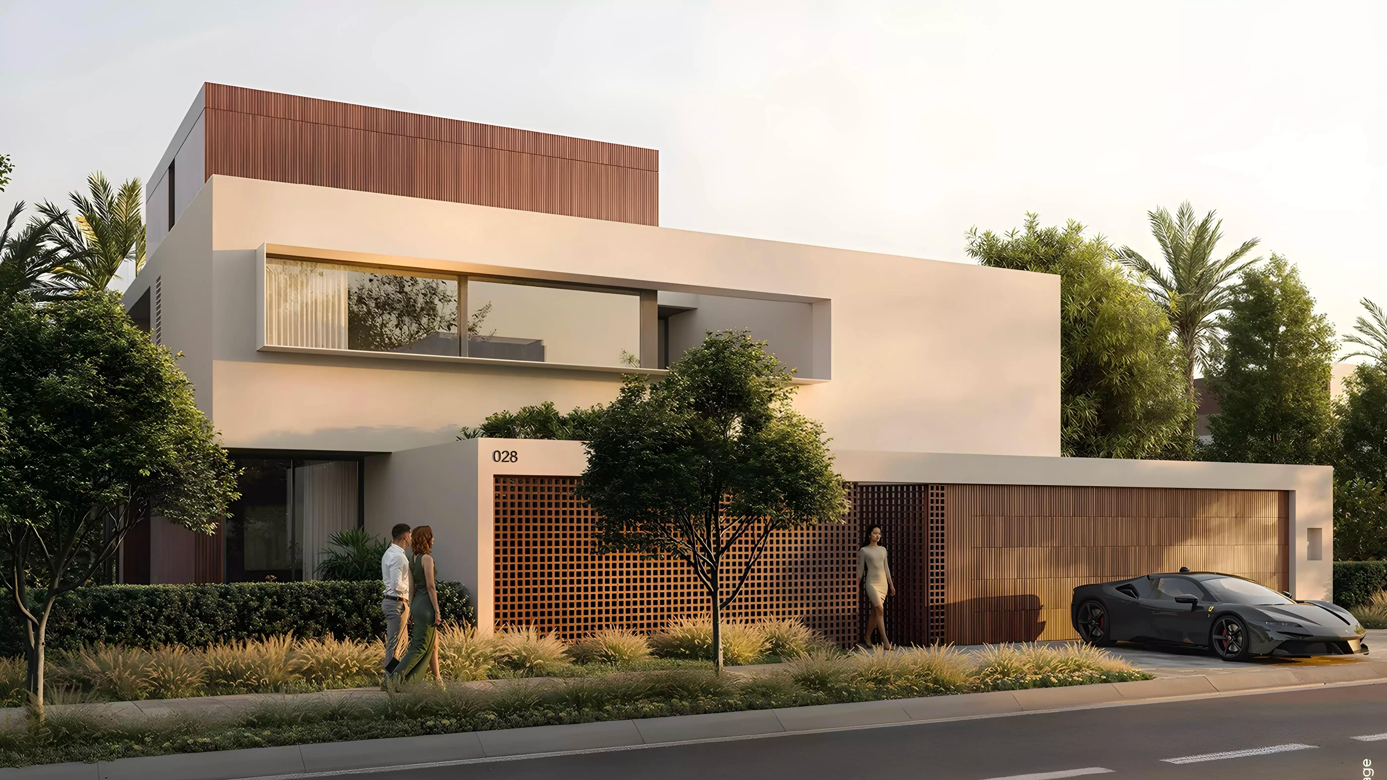 Selvara Phase 2 villa exterior at Grand Polo Club and Resort, DIP, Dubai
