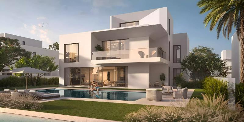 Palmeira villa exterior with landscaped surroundings, The Oasis by Emaar, Dubai