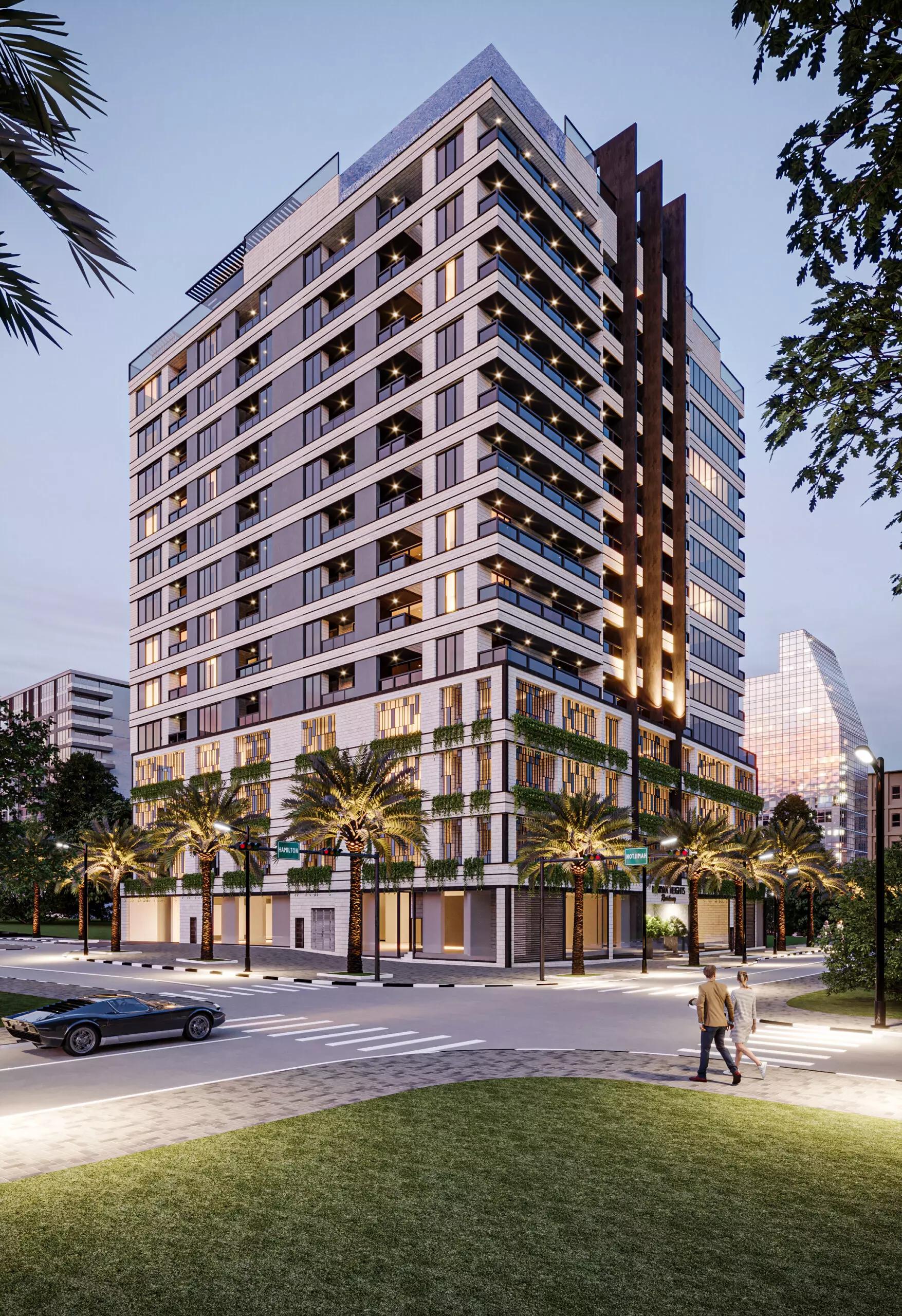 Marwa Heights apartment interior living space, Jumeirah Village Circle