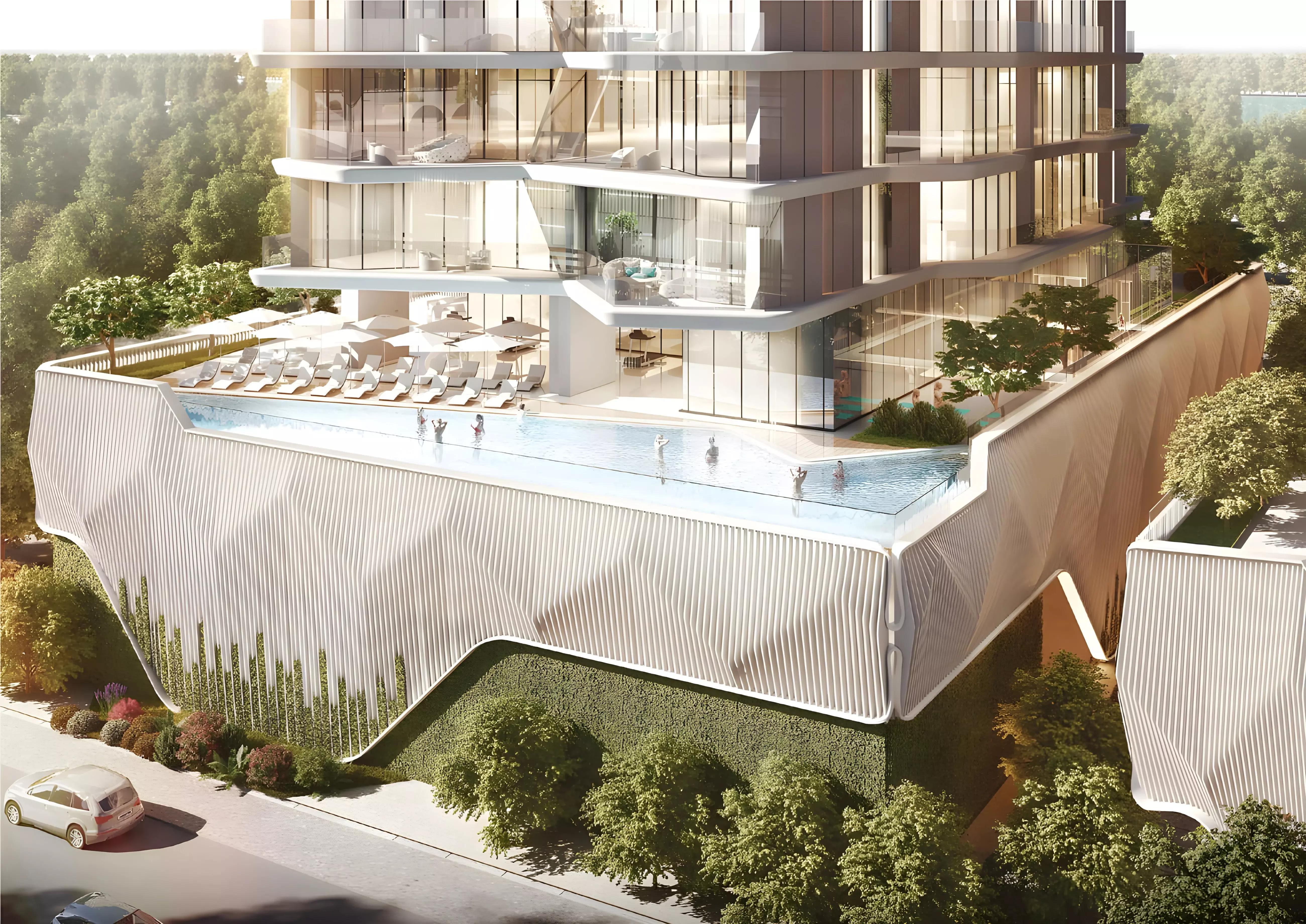 Coastal Haven building elevation with waterfront setting, Dubai Islands