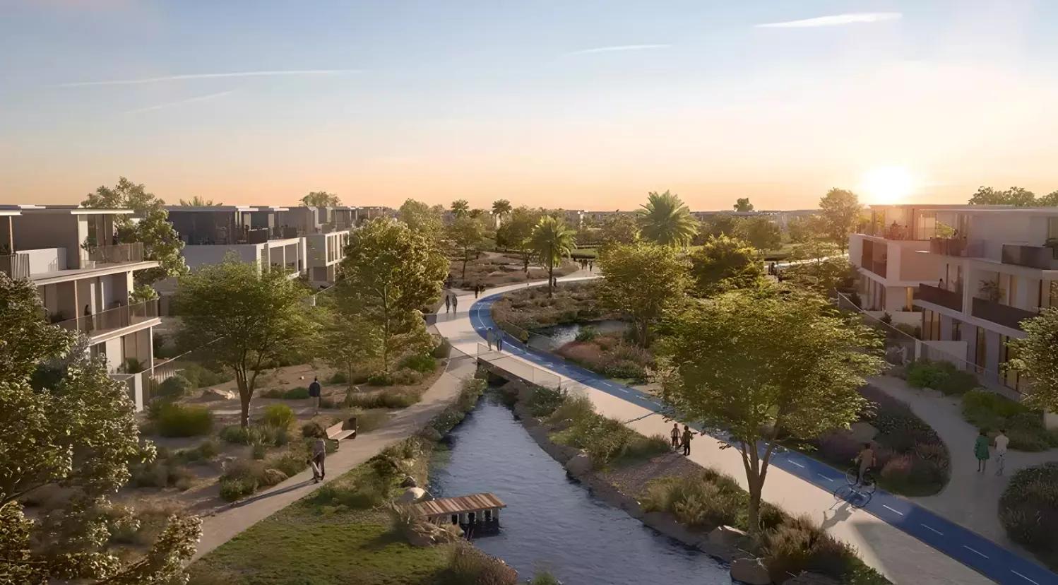 Velora community landscaping and green spaces, The Valley, Dubai