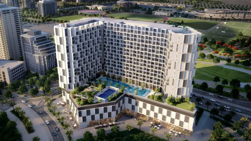 Binghatti Cullinan tower exterior facade, Al Jaddaf, Dubai