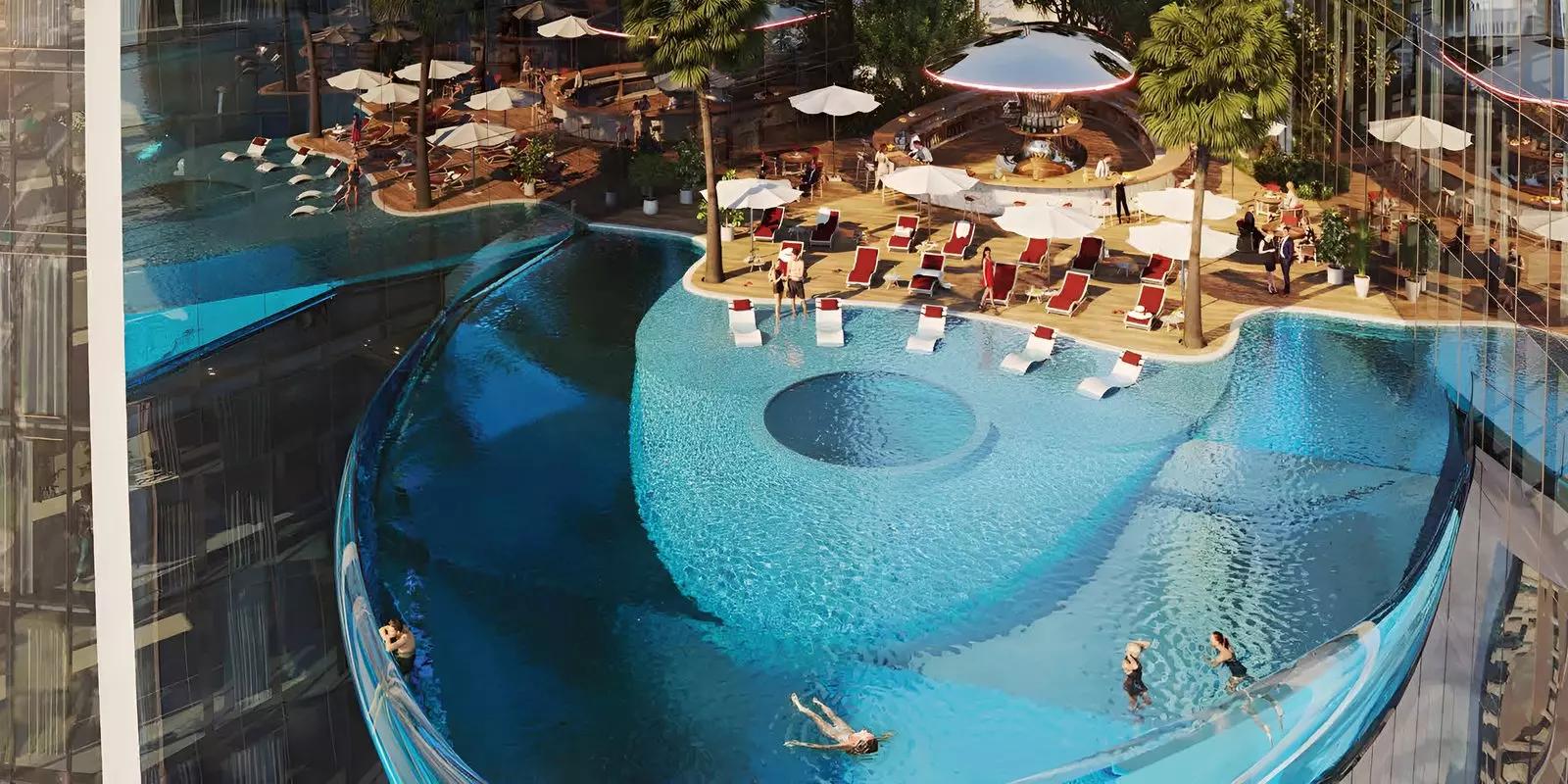 Safa Two shared pool deck, Business Bay, Dubai