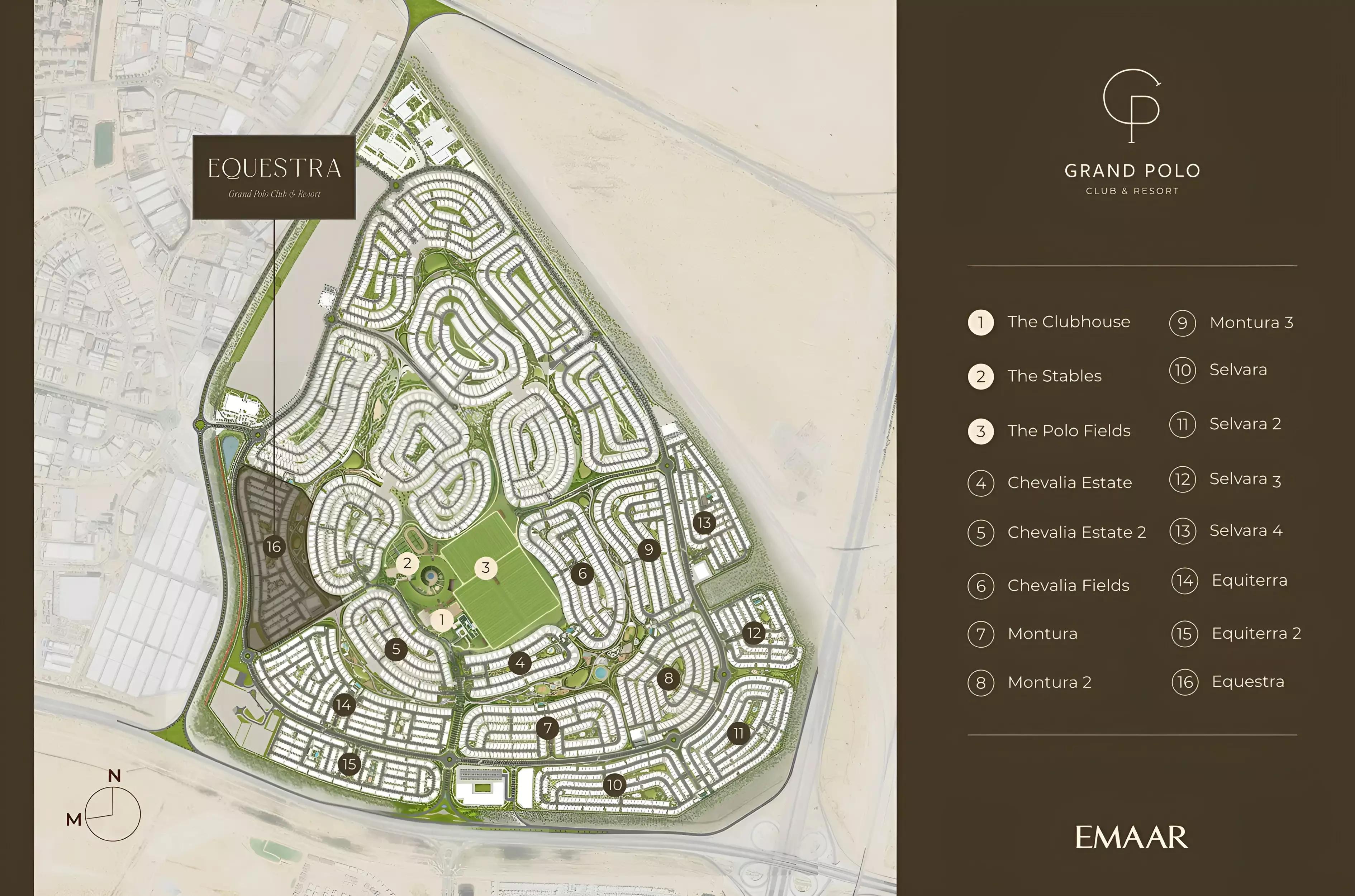 Grand Polo Club & Resort master plan layout, DIP 2, Dubai