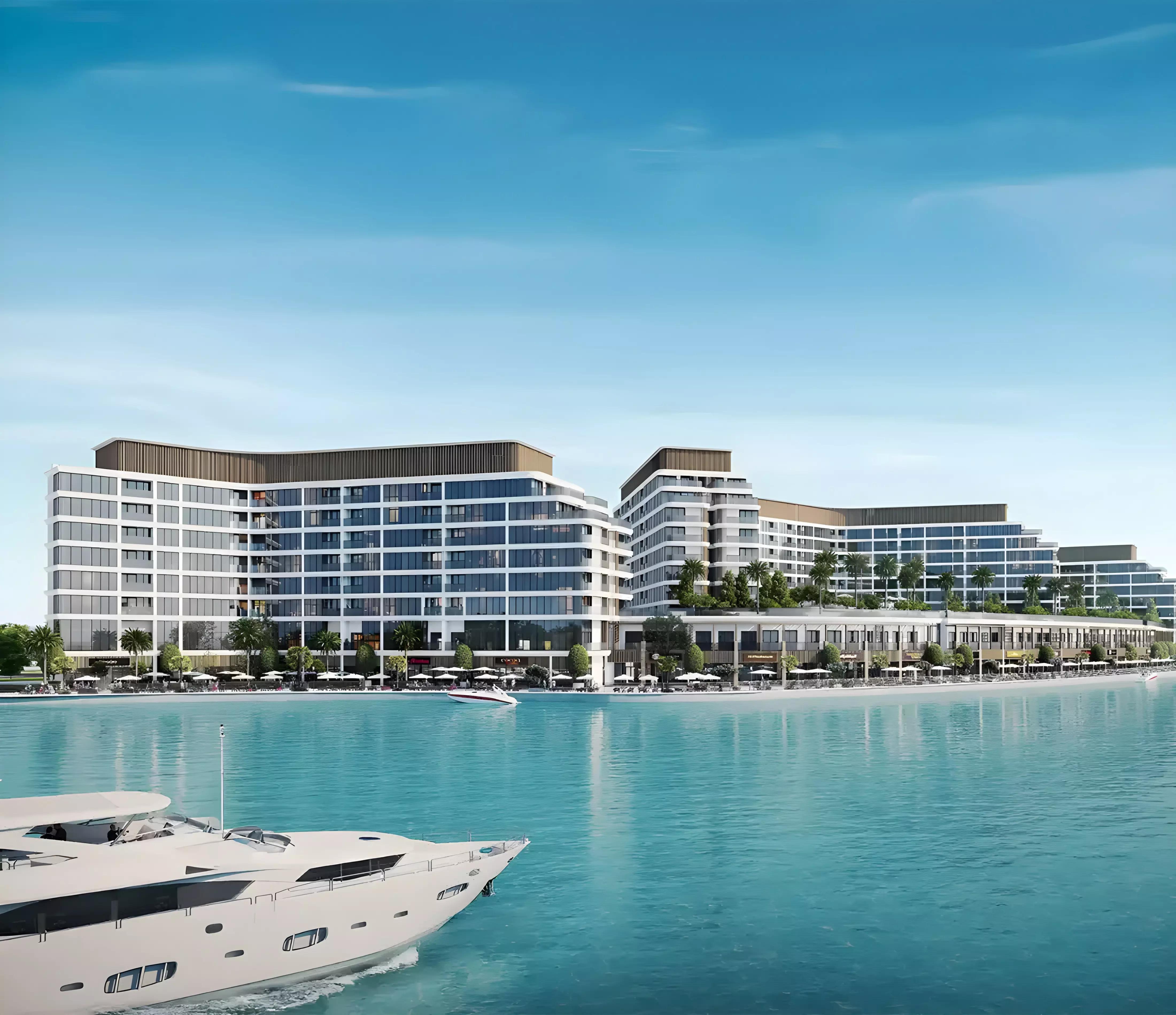 Amenity deck with pool area at V1VID Residence, Dubai