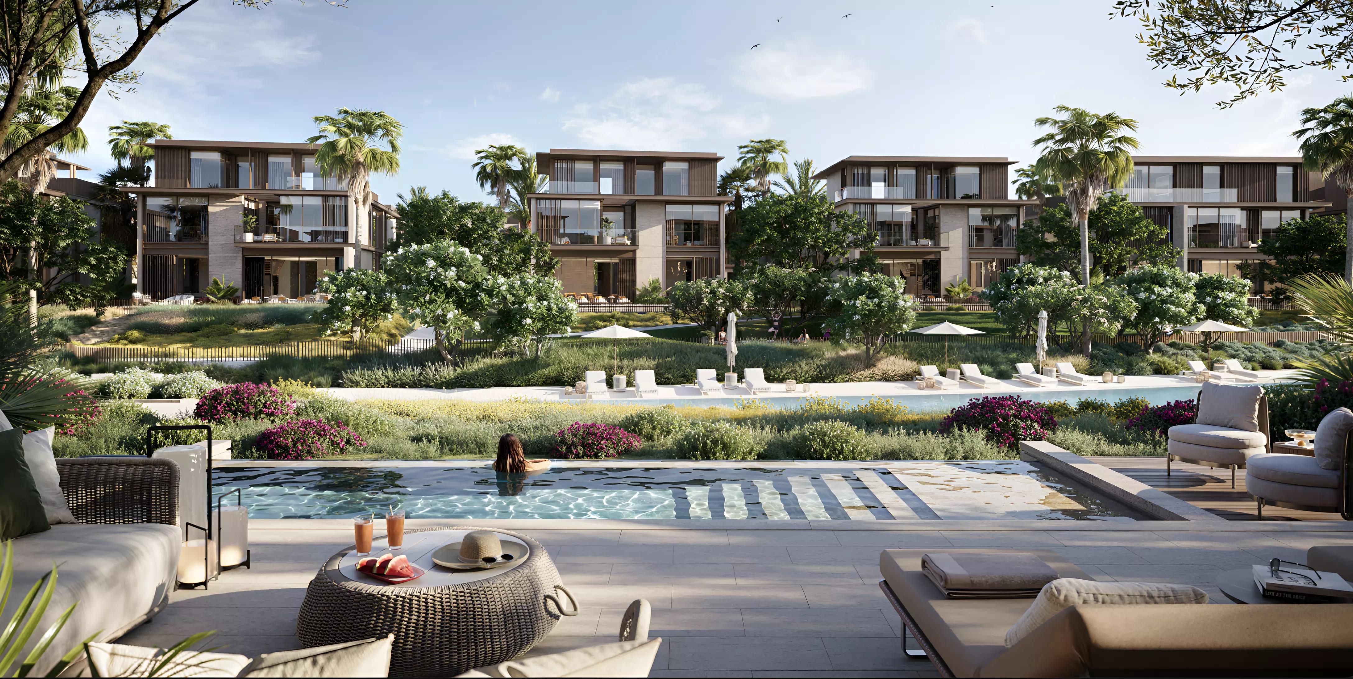 Interior living space of a townhouse unit at Nad Al Sheba Gardens Phase 7, Dubai
