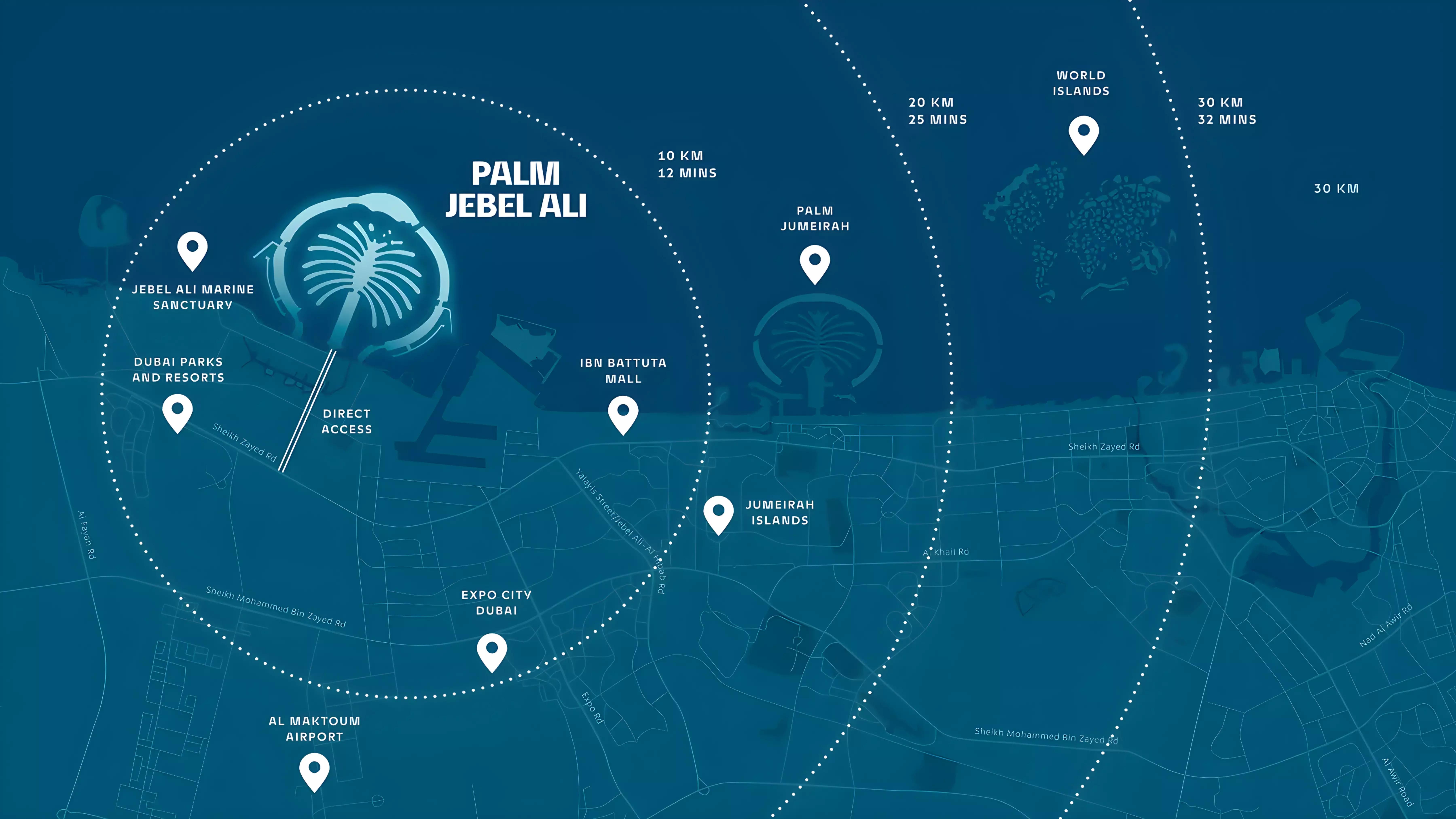 Master plan diagram of Palm Jebel Ali Frond N plot layout