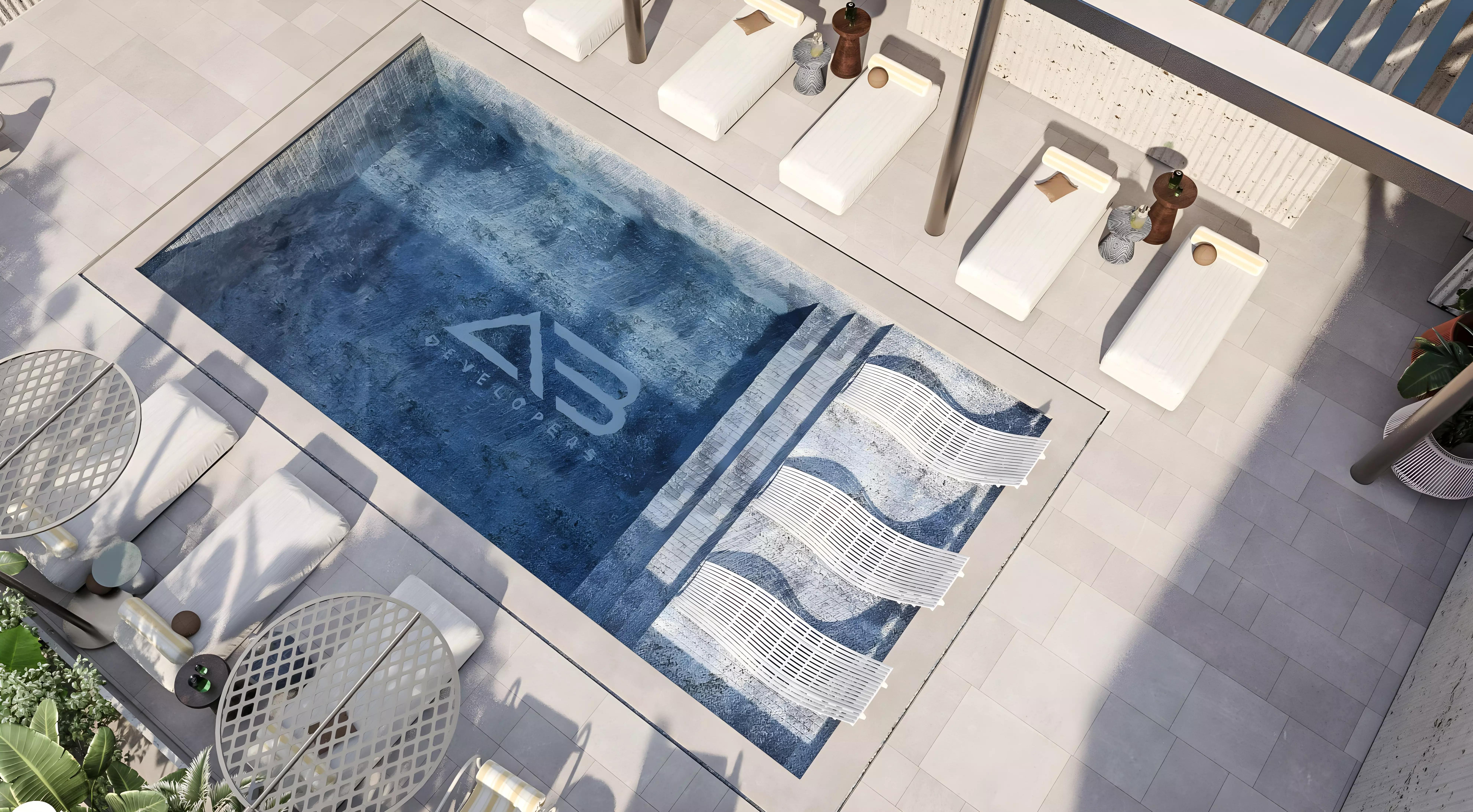 AB Cleo residential facade and entrance, Jebel Ali, Dubai