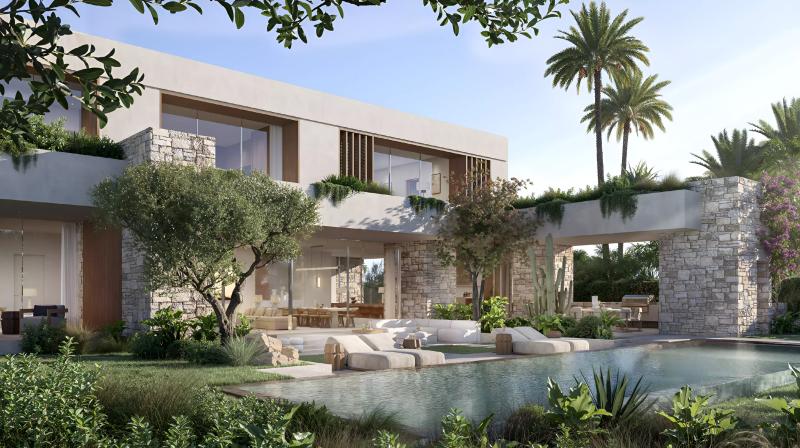 Avra and Aurora villa exterior with landscaped frontage, Dubai Hills Estate
