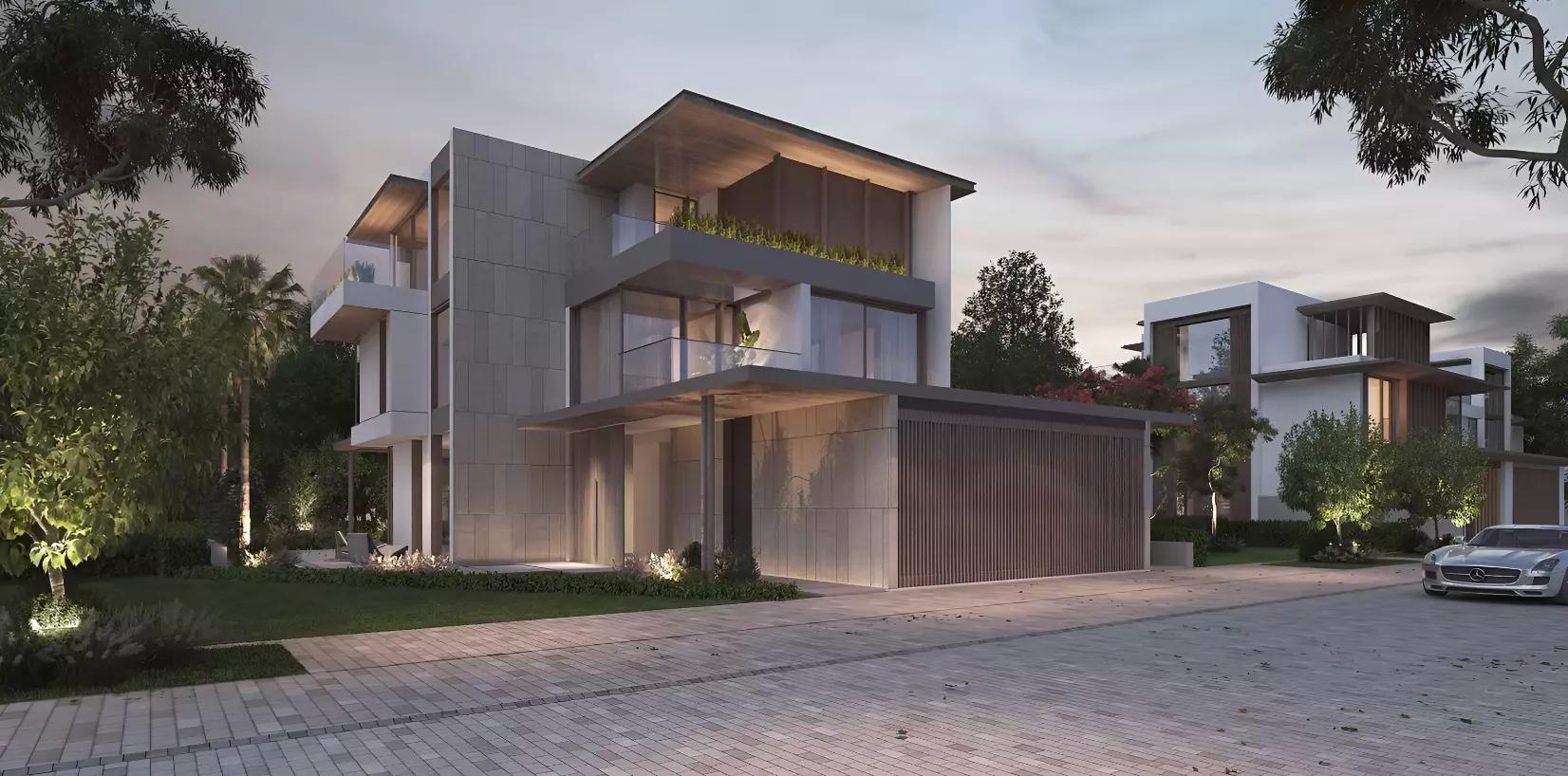 Nad Al Sheba Gardens Phase 3 townhouse exterior with landscaped front garden, Dubai