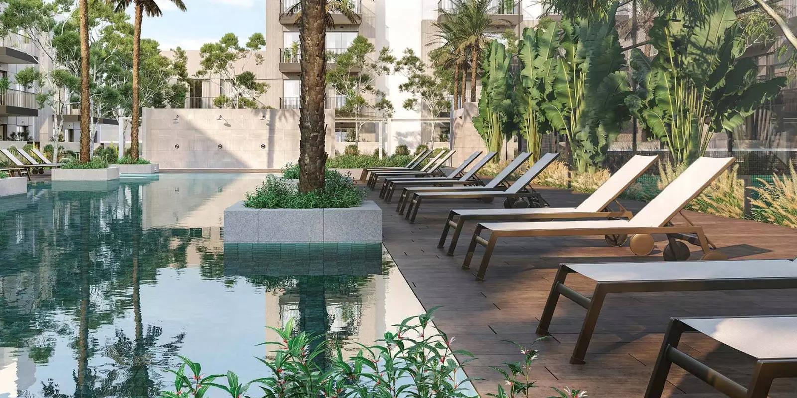 Oakley Square Residences infinity pool deck, JVC, Dubai