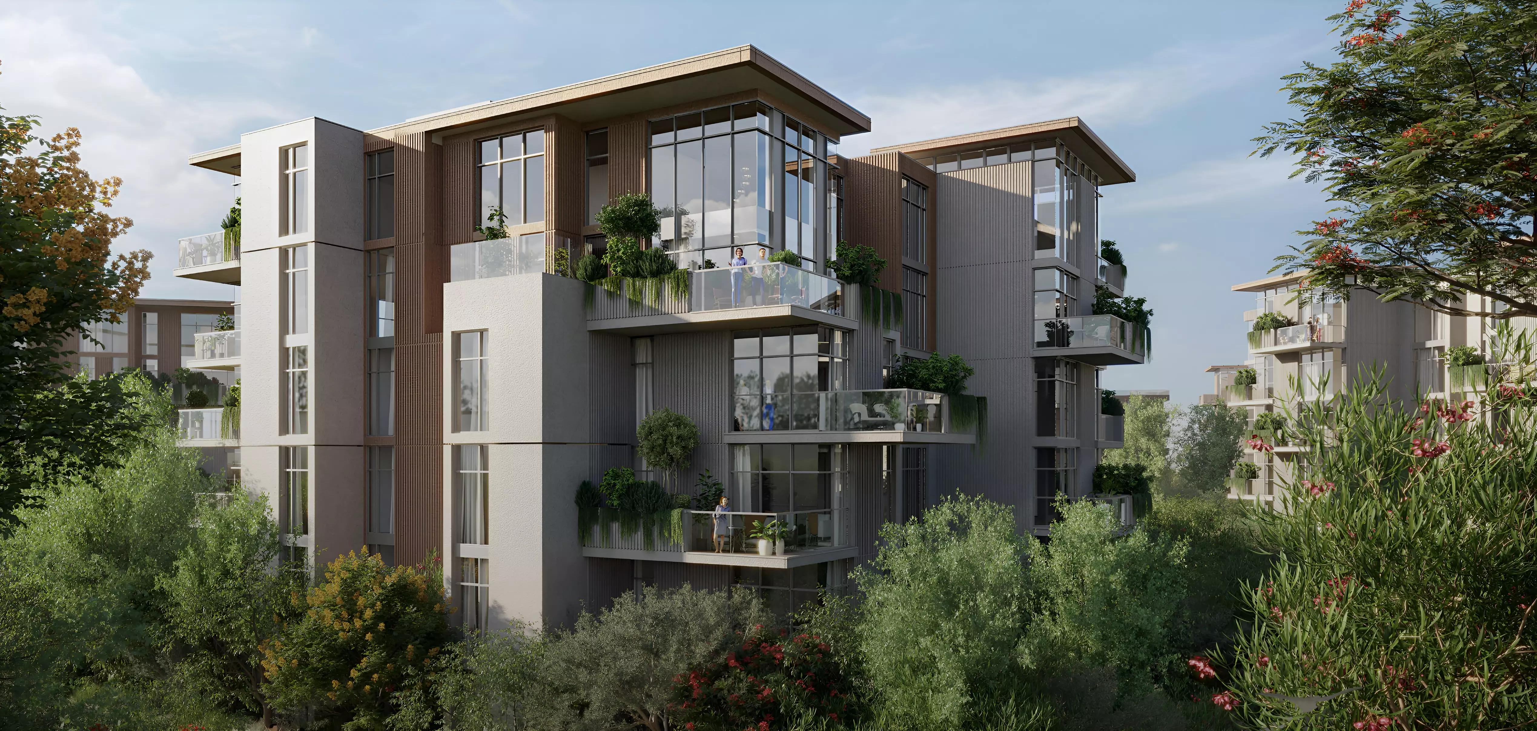 Cilia at Ghaf Woods exterior building facade, Dubai Land, Dubai