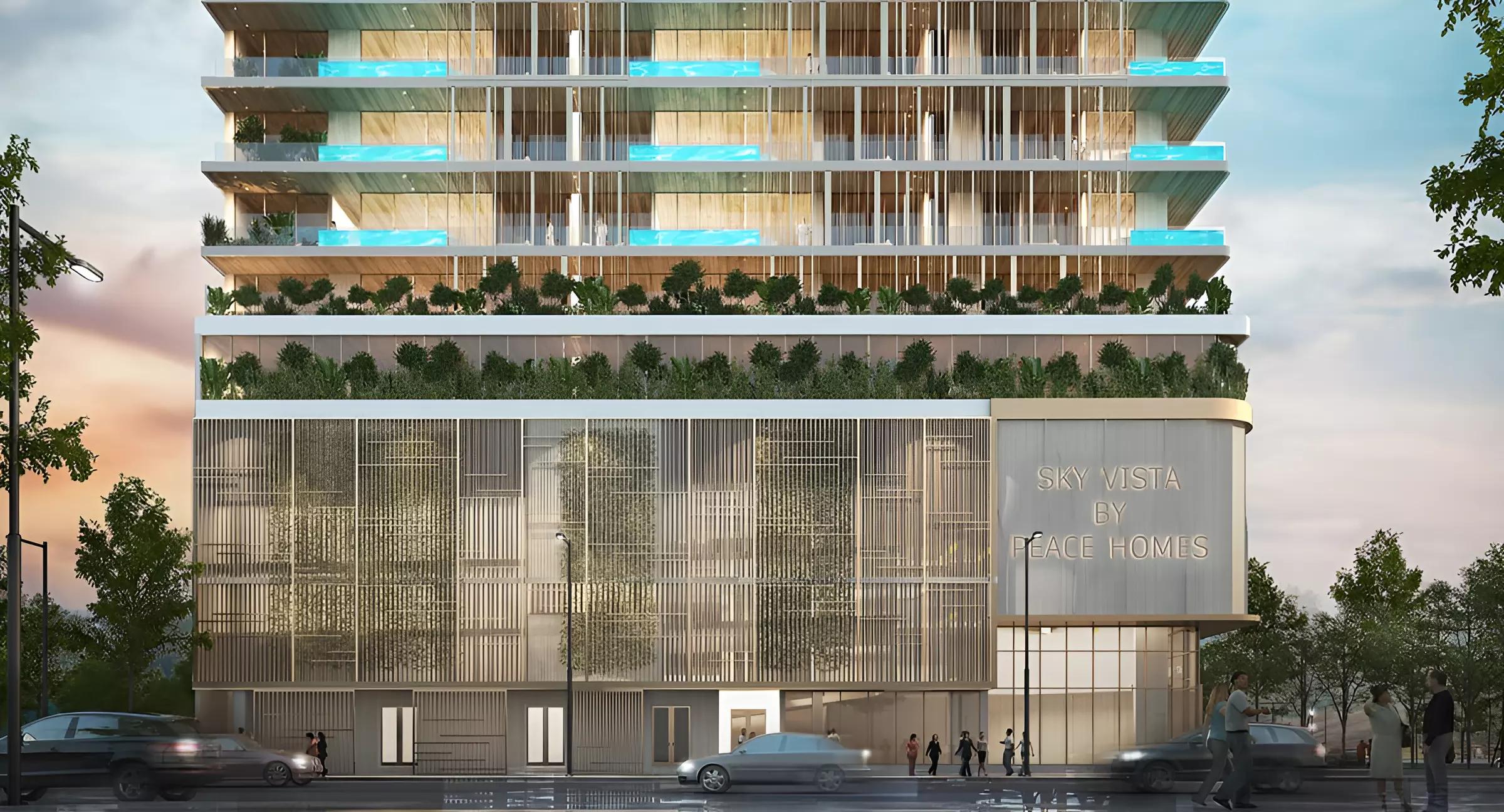 Sky Vista building exterior view, JVC, Dubai