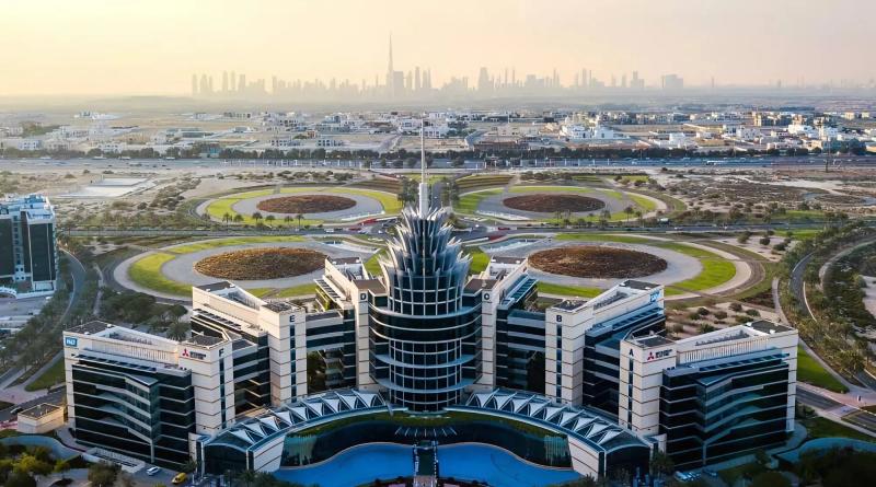 Aura Elite apartment building exterior in Dubai Silicon Oasis