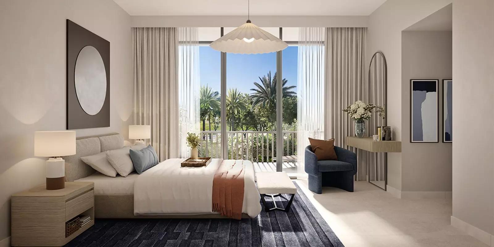 Raya townhouse bedroom with built-in wardrobes, Arabian Ranches 3, Dubai