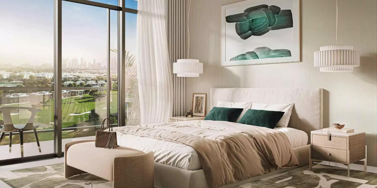 Golf Grand landscaped gardens and walkway, Dubai Hills Estate