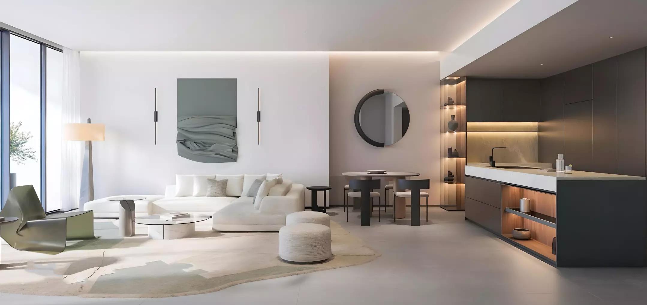 W Residences Dubai Harbour apartment interior living area, Dubai Harbour, Dubai