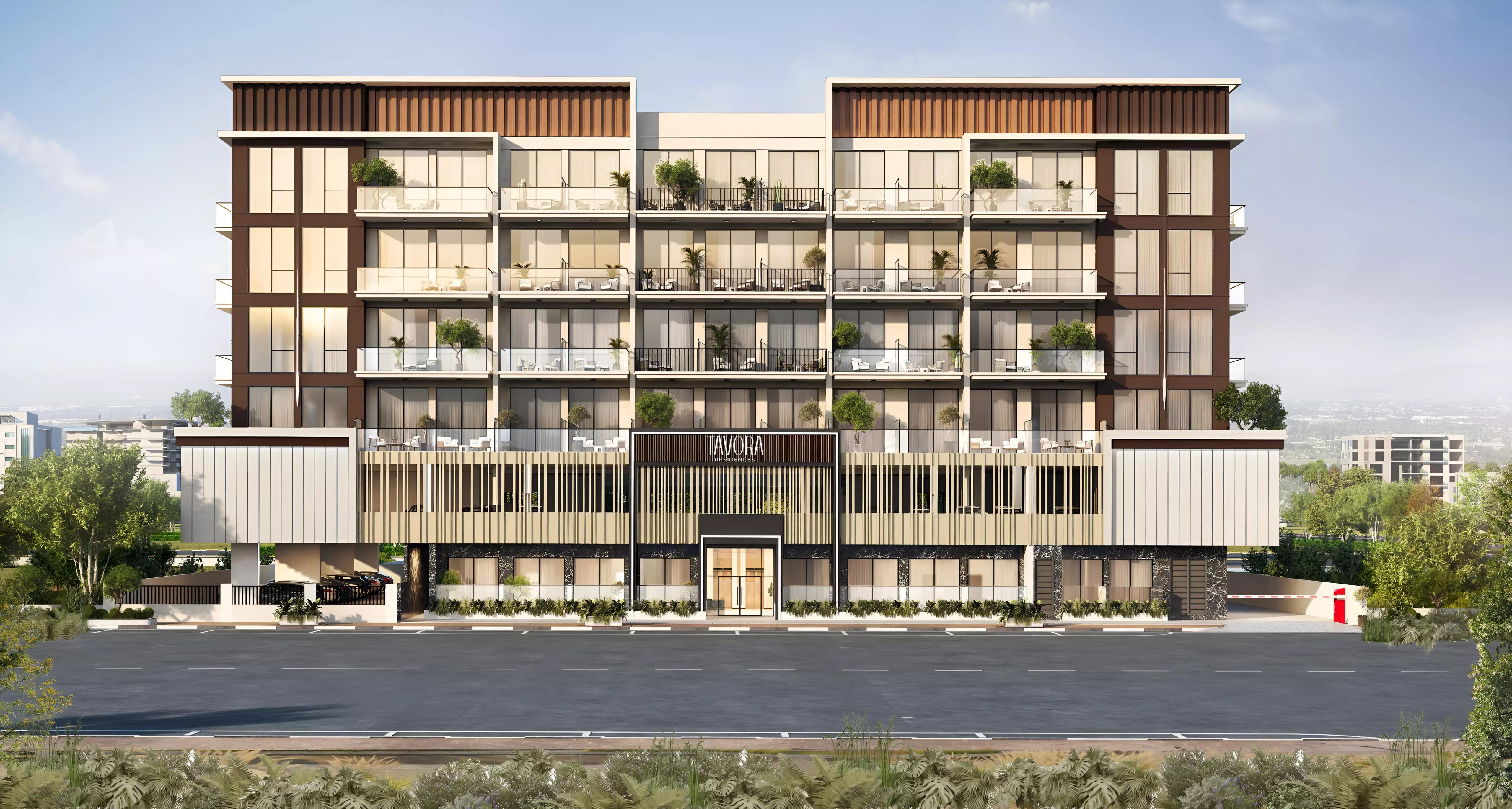 Tavora Residences exterior building facade, Al Warsan, Dubai