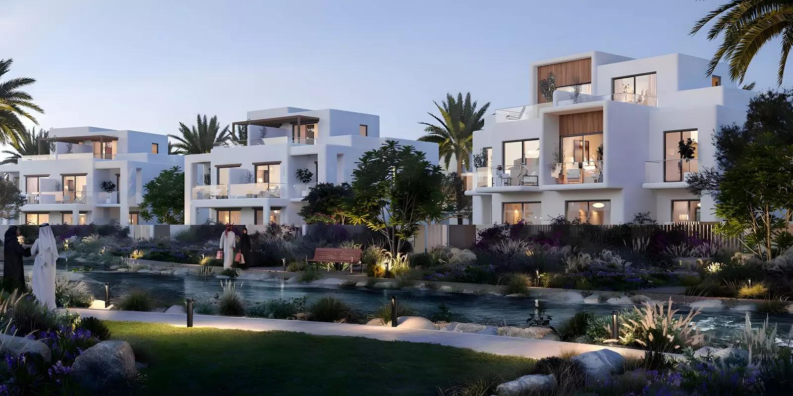 Rivana community pool and lounge deck, The Valley, Dubai