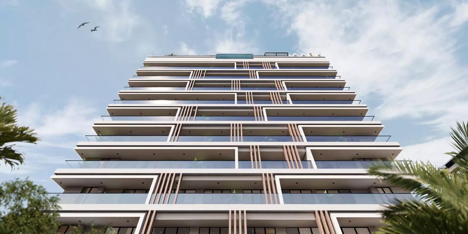 Aark Residences building entrance and driveway, DLRC, Dubai